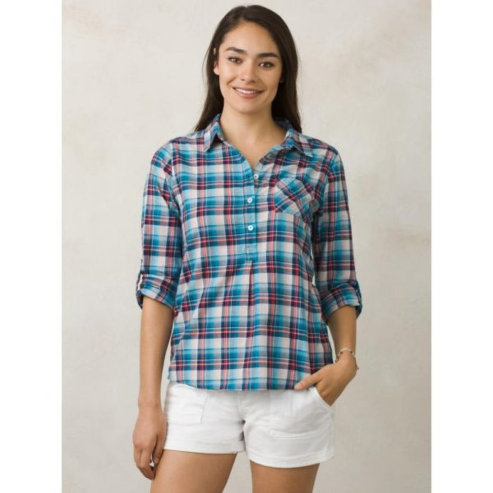Women's Prana Gina Plaid Long Sleeve Tunic - Medium